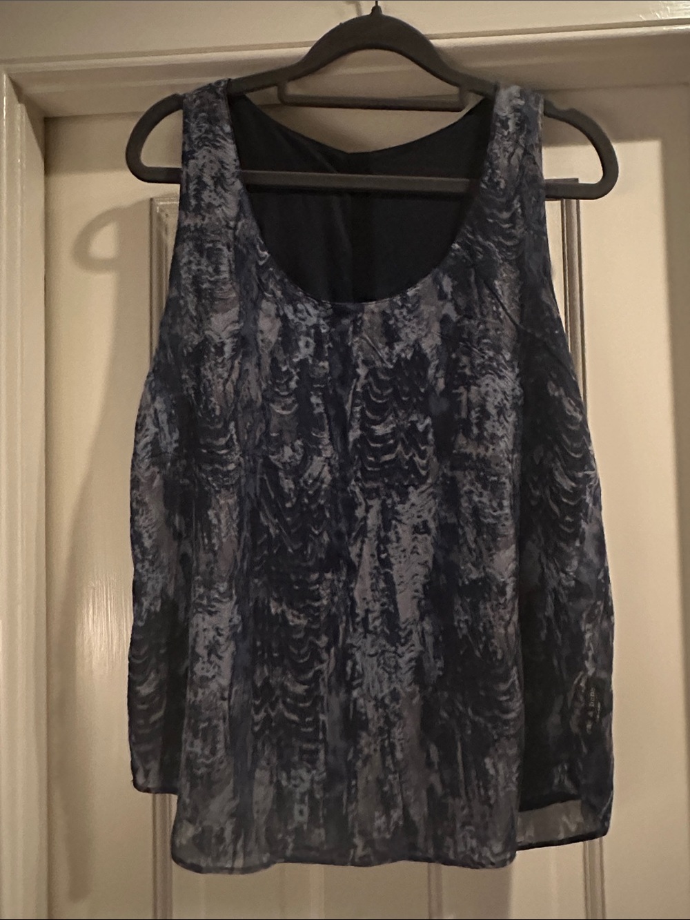 rag & bone Navy Blue Patterned Sleeveless Camisole